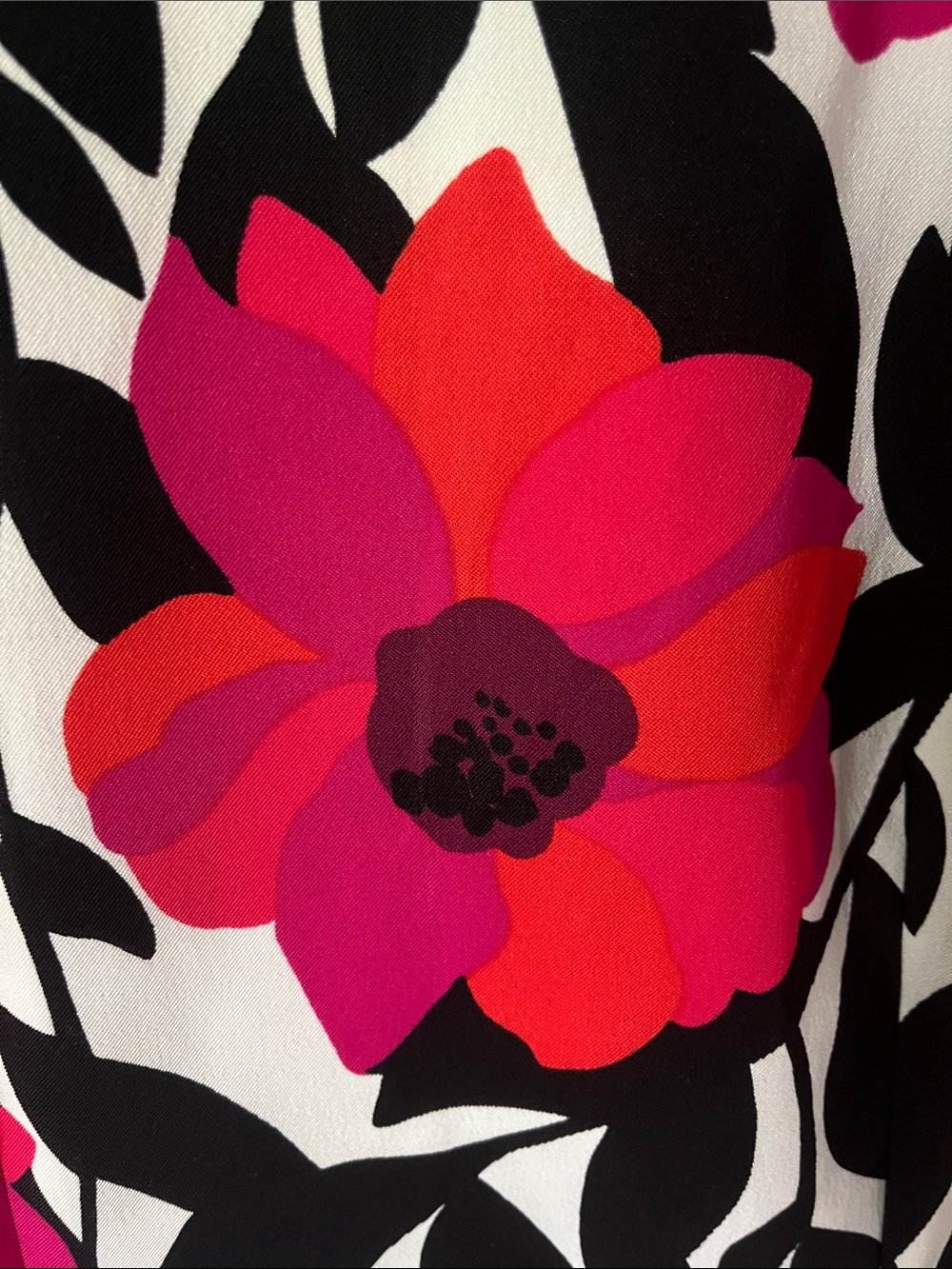 Bold Pink & Red Floral Print Dress